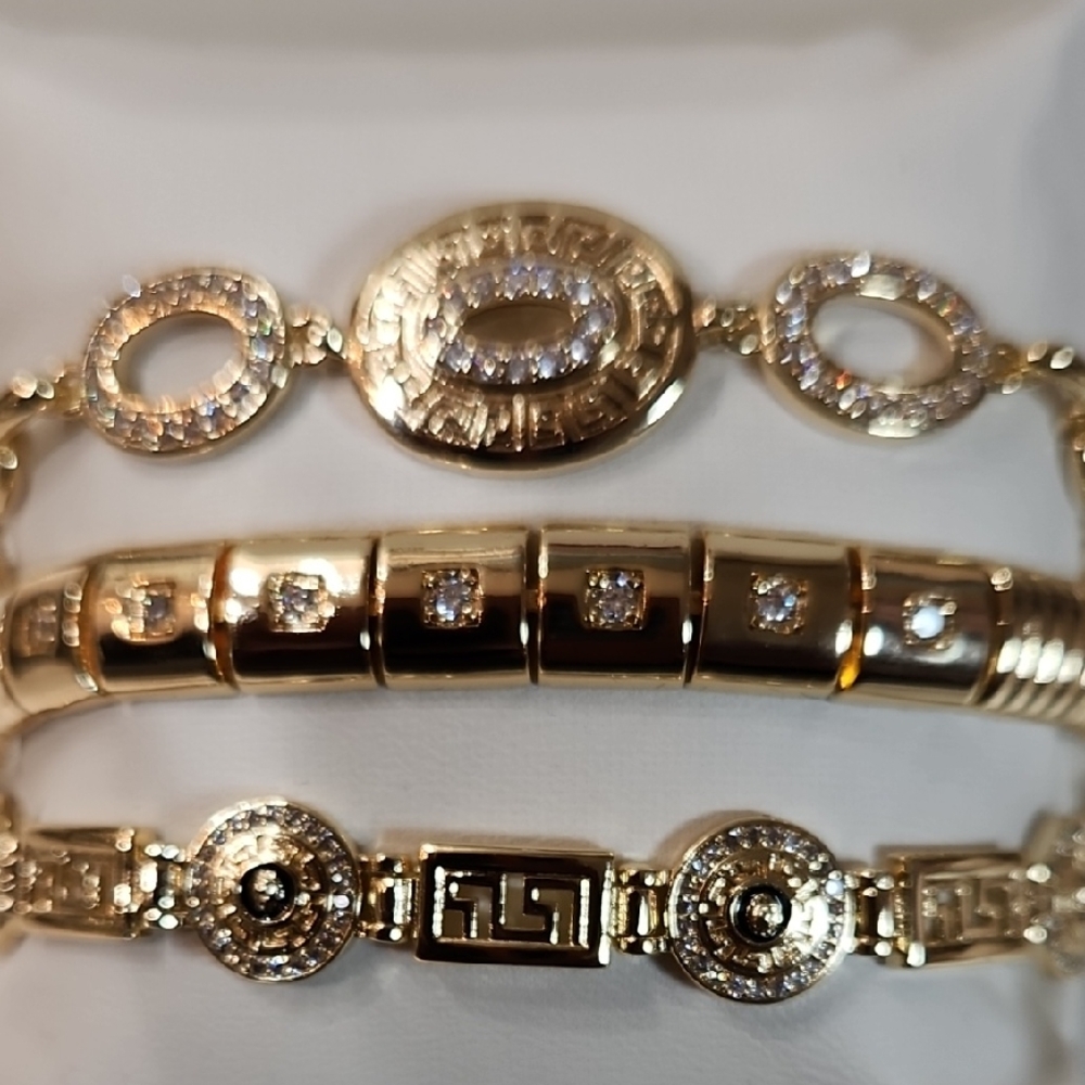 Set Of 3 14k Gold Filled Bracelets